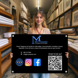 Esempio di insegna personalizzata digitale di un sito www.mi-presento.com, biglietto da visita digitale